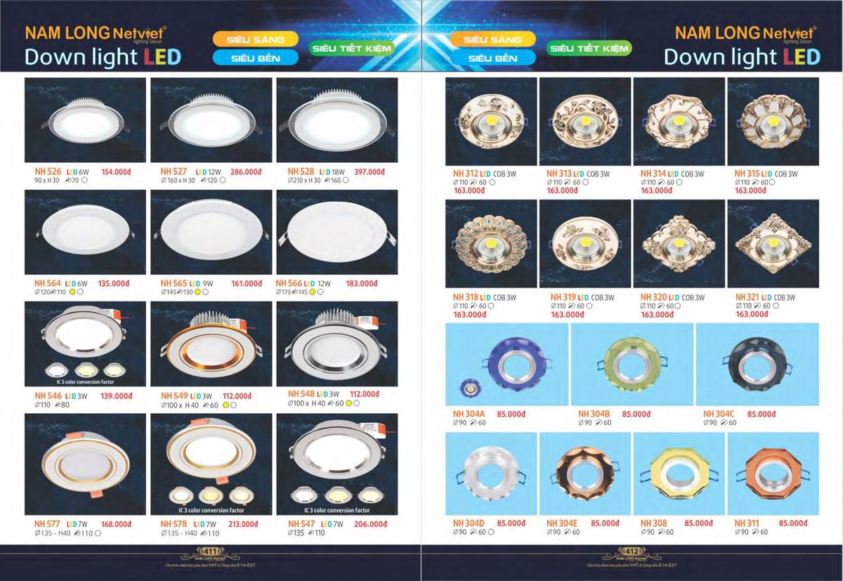 Đèn trang trí NAM LONG Catalogue và Bảng giá tại Bình Dương /Page 100